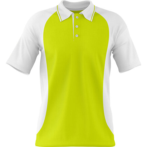 Poloshirt Individuell Gestaltbar , hellgrün / weiß, 200gsm Poly/Cotton Pique, 2XL, 79,00cm x 63,00cm (Höhe x Breite), Bild 1