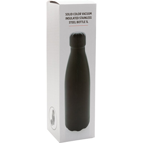 Solid Color Vakuum Stainless-Steel Flasche 1L, Schwarz , schwarz, Edelstahl, 32,80cm x 32,80cm (Länge x Höhe), Bild 10