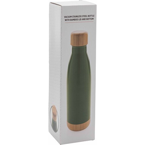 Botella acero inoxidable al vacío con tapa y fondo de bambú, Imagen 6