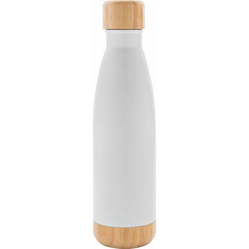 Vakuum stainless steel flaska med kork och botten i bambu, Bild 2