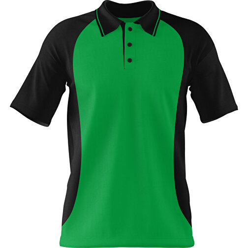 Poloshirt Individuell Gestaltbar , grün / schwarz, 200gsm Poly/Cotton Pique, XS, 60,00cm x 40,00cm (Höhe x Breite), Bild 1
