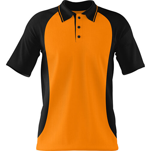Poloshirt Individuell Gestaltbar , gelborange / schwarz, 200gsm Poly/Cotton Pique, XS, 60,00cm x 40,00cm (Höhe x Breite), Bild 1