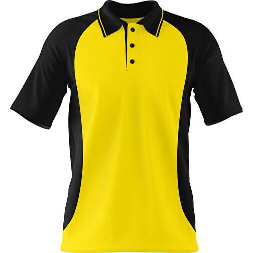 Poloshirt Individuell Gestaltbar , gelb / schwarz, 200gsm Poly/Cotton Pique, XS, 60,00cm x 40,00cm (Höhe x Breite), Bild 1