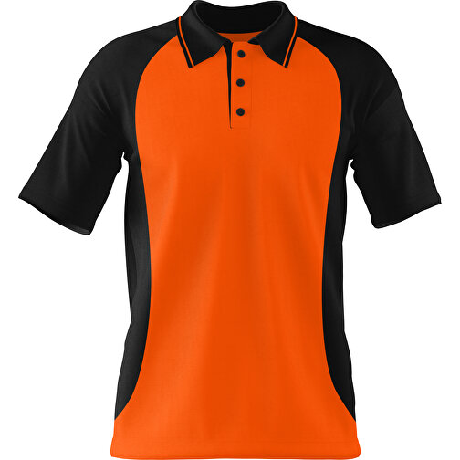 Poloshirt Individuell Gestaltbar , orange / schwarz, 200gsm Poly/Cotton Pique, XS, 60,00cm x 40,00cm (Höhe x Breite), Bild 1