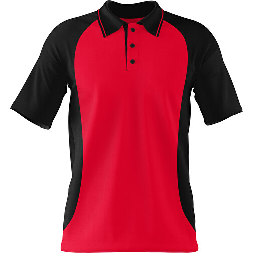 Poloshirt Individuell Gestaltbar , ampelrot / schwarz, 200gsm Poly/Cotton Pique, XL, 76,00cm x 59,00cm (Höhe x Breite), Bild 1