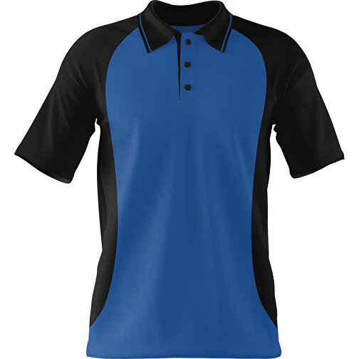 Poloshirt Individuell Gestaltbar , dunkelblau / schwarz, 200gsm Poly/Cotton Pique, S, 65,00cm x 45,00cm (Höhe x Breite), Bild 1