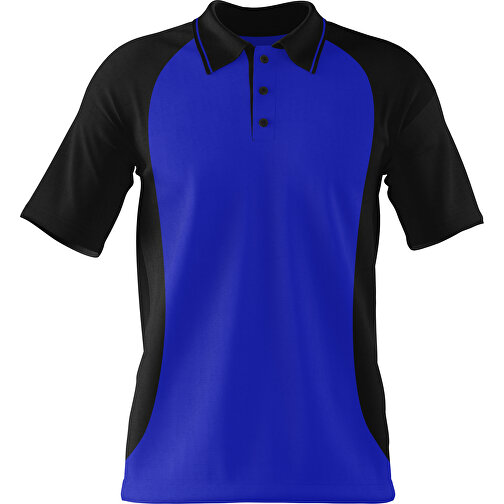 Poloshirt Individuell Gestaltbar , blau / schwarz, 200gsm Poly/Cotton Pique, M, 70,00cm x 49,00cm (Höhe x Breite), Bild 1