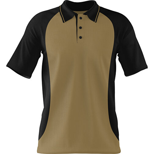 Poloshirt Individuell Gestaltbar , gold / schwarz, 200gsm Poly/Cotton Pique, 3XL, 81,00cm x 66,00cm (Höhe x Breite), Bild 1