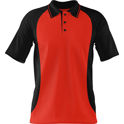 Poloshirt Individuell Gestaltbar , rot / schwarz, 200gsm Poly/Cotton Pique, 3XL, 81,00cm x 66,00cm (Höhe x Breite), Bild 1