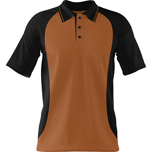 Poloshirt Individuell Gestaltbar , braun / schwarz, 200gsm Poly/Cotton Pique, 2XL, 79,00cm x 63,00cm (Höhe x Breite), Bild 1