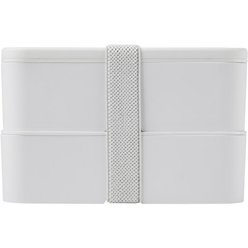 MIYO Pure Doppel-Lunchbox, Antimikrobiell , weiss / weiss / weiss, 99% PP Kunststoff, 1% Antibakterieller Zusatzstoff, 18,00cm x 11,30cm x 11,00cm (Länge x Höhe x Breite), Bild 3