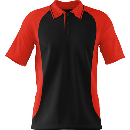 Poloshirt Individuell Gestaltbar , schwarz / rot, 200gsm Poly/Cotton Pique, XS, 60,00cm x 40,00cm (Höhe x Breite), Bild 1