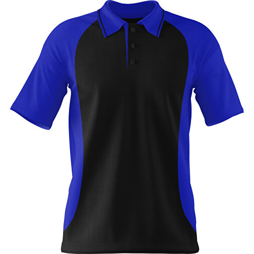 Poloshirt Individuell Gestaltbar , schwarz / blau, 200gsm Poly/Cotton Pique, XL, 76,00cm x 59,00cm (Höhe x Breite), Bild 1