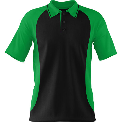 Poloshirt Individuell Gestaltbar , schwarz / grün, 200gsm Poly/Cotton Pique, S, 65,00cm x 45,00cm (Höhe x Breite), Bild 1