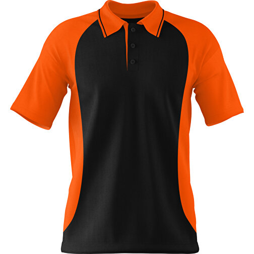Poloshirt Individuell Gestaltbar , schwarz / orange, 200gsm Poly/Cotton Pique, S, 65,00cm x 45,00cm (Höhe x Breite), Bild 1