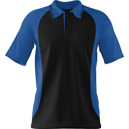 Poloshirt Individuell Gestaltbar , schwarz / dunkelblau, 200gsm Poly/Cotton Pique, M, 70,00cm x 49,00cm (Höhe x Breite), Bild 1
