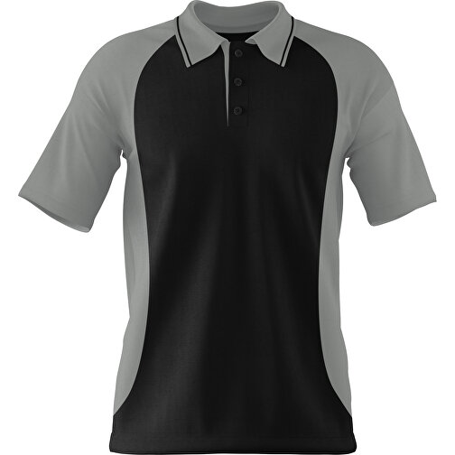 Poloshirt Individuell Gestaltbar , schwarz / grau, 200gsm Poly/Cotton Pique, M, 70,00cm x 49,00cm (Höhe x Breite), Bild 1