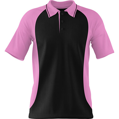 Poloshirt Individuell Gestaltbar , schwarz / rosa, 200gsm Poly/Cotton Pique, L, 73,50cm x 54,00cm (Höhe x Breite), Bild 1