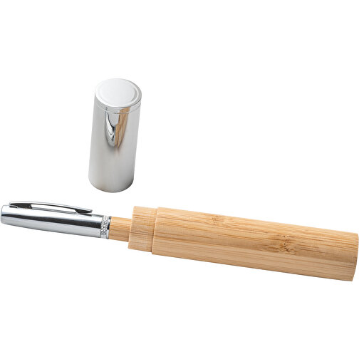 FUJI. Kugelschreiber Aus Bambus Und Metall Mit ABS-Gehäuse , natur, Bambus. ABS. Metall, 1,00cm (Höhe), Bild 8