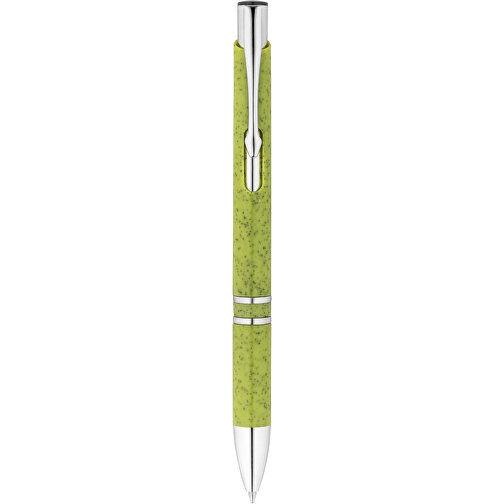 BETA WHEAT. Kugelschreiber Aus Strohfaser Und ABS Mit Clip , hellgrün, Weizenstroh. ABS. Metall, 1,00cm (Höhe), Bild 4