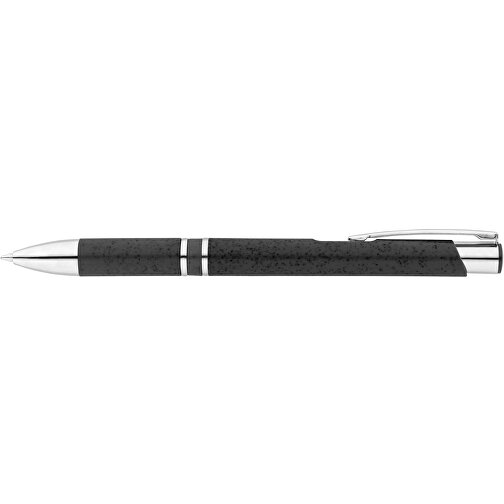 BETA WHEAT. Kugelschreiber Aus Strohfaser Und ABS Mit Clip , schwarz, Weizenstroh. ABS. Metall, 1,00cm (Höhe), Bild 3