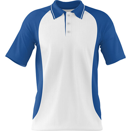 Poloshirt Individuell Gestaltbar , weiß / dunkelblau, 200gsm Poly/Cotton Pique, XS, 60,00cm x 40,00cm (Höhe x Breite), Bild 1