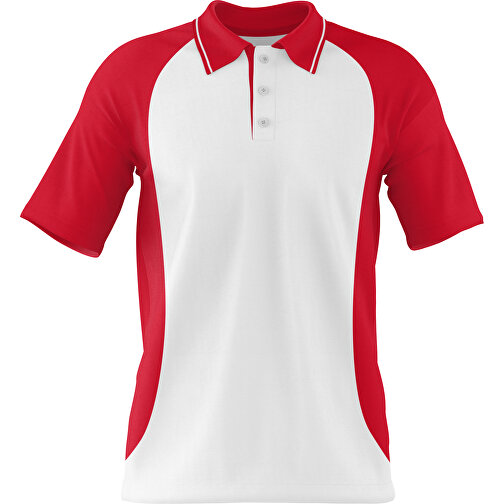 Poloshirt Individuell Gestaltbar , weiß / dunkelrot, 200gsm Poly/Cotton Pique, XS, 60,00cm x 40,00cm (Höhe x Breite), Bild 1