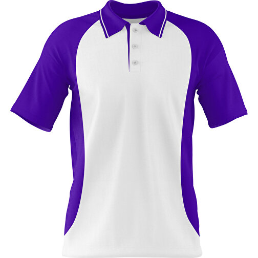 Poloshirt Individuell Gestaltbar , weiss / violet, 200gsm Poly/Cotton Pique, S, 65,00cm x 45,00cm (Höhe x Breite), Bild 1