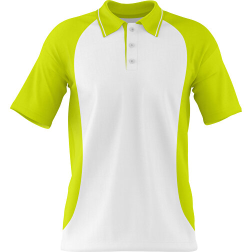 Poloshirt Individuell Gestaltbar , weiss / hellgrün, 200gsm Poly/Cotton Pique, S, 65,00cm x 45,00cm (Höhe x Breite), Bild 1