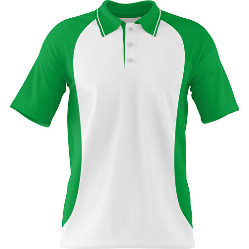 Poloshirt Individuell Gestaltbar , weiss / grün, 200gsm Poly/Cotton Pique, S, 65,00cm x 45,00cm (Höhe x Breite), Bild 1