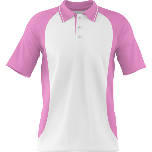 Poloshirt Individuell Gestaltbar , weiß / rosa, 200gsm Poly/Cotton Pique, M, 70,00cm x 49,00cm (Höhe x Breite), Bild 1