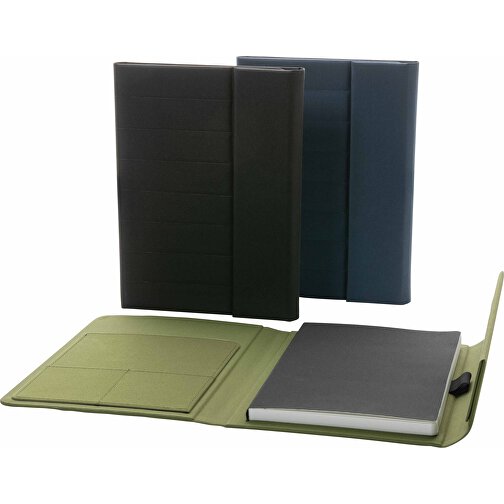 Impact Aware™ A5 Notebook Mit Magnetverschluss, Schwarz , schwarz, PET - recycelt, 23,00cm x 2,50cm (Länge x Höhe), Bild 10
