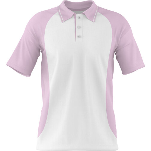 Poloshirt Individuell Gestaltbar , weiß / zartrosa, 200gsm Poly/Cotton Pique, 2XL, 79,00cm x 63,00cm (Höhe x Breite), Bild 1