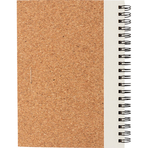 Kork Spiral-Notizbuch Mit Stift, Weiß , weiß, Kork, 17,00cm x 2,00cm (Länge x Höhe), Bild 6