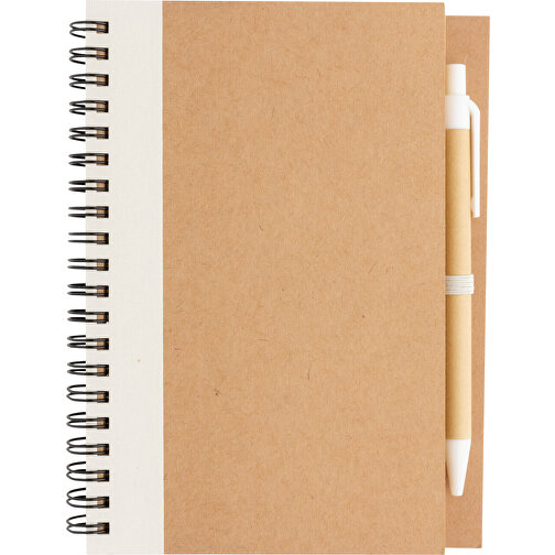 Kraft Spiral-Notizbuch Mit Stift, Weiß , weiß, Papier, 17,70cm x 2,00cm (Länge x Höhe), Bild 5