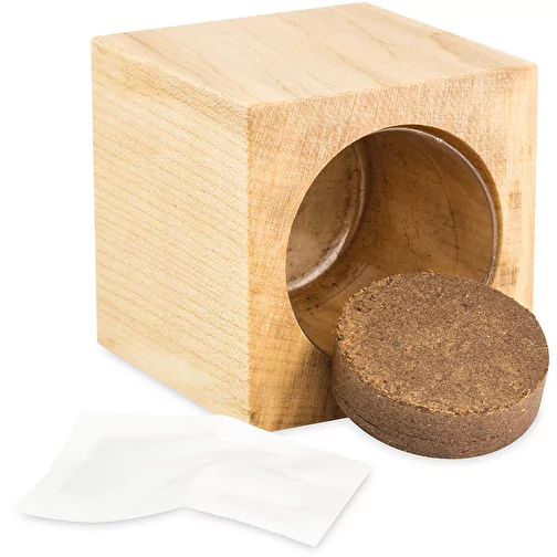 Pot cube boisde bureau en boite star-box avec graines - Piment, Image 4