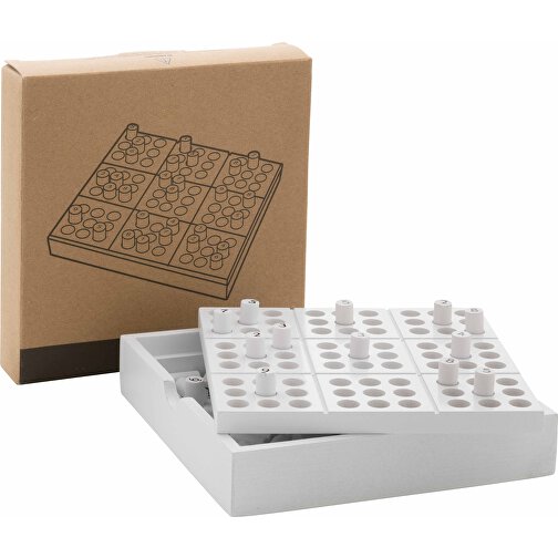 Holz-Sudoku-Spiel, Weiß , weiß, MDF, 14,00cm x 2,60cm (Länge x Höhe), Bild 4