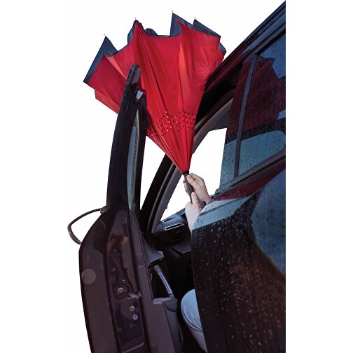 23' Impact AWARE™ RPET 190T Umgekehrter Schirm, Rot , rot, PET - recycelt, 76,00cm (Höhe), Bild 8