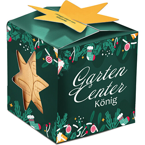 Pot cube bois mini en boite star-box avec graines - Cresson de jardin, 2 sites gravés au laser, Image 3