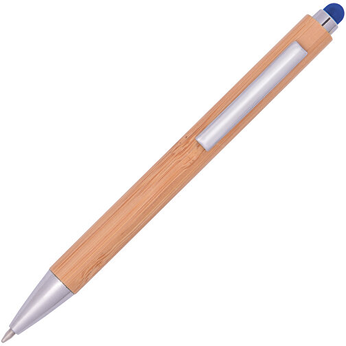 Kugelschreiber TOUCHY , blau, Bambus / Metall, 14,00cm (Länge), Bild 2