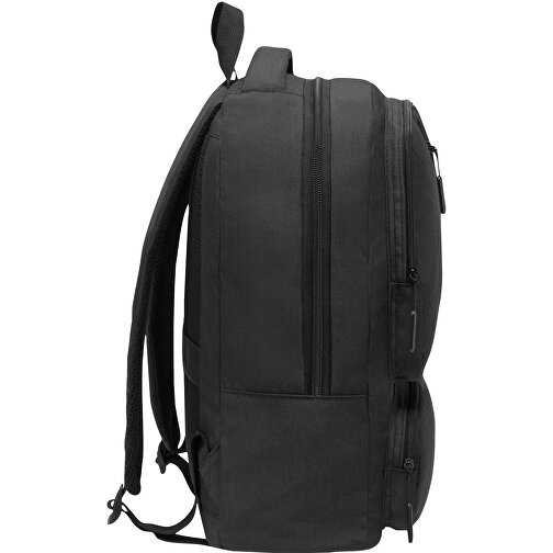 Rucksack AMSTERDAM , schwarz, 300D Rip-Stop Polyester, 30,00cm x 43,00cm x 15,50cm (Länge x Höhe x Breite), Bild 4