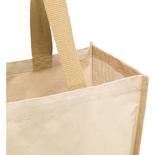 Shopper FUTURE , beige, Baumwolle / laminierte Jute, 42,00cm x 33,00cm x 16,00cm (Länge x Höhe x Breite), Bild 4