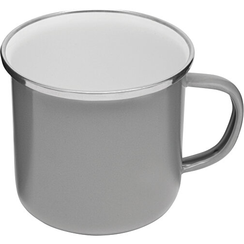 Emaille-Trinkbecher VINTAGE CUP , grau, Edelstahl / Emaille, 8,50cm (Höhe), Bild 2