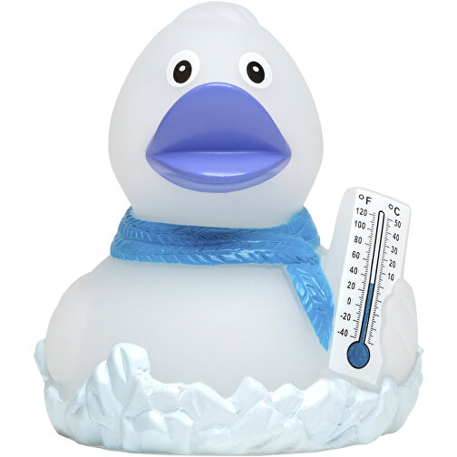 Quietsche-Ente Frosty , weiß, PVC, 8,50cm x 7,50cm x 7,00cm (Länge x Höhe x Breite), Bild 1