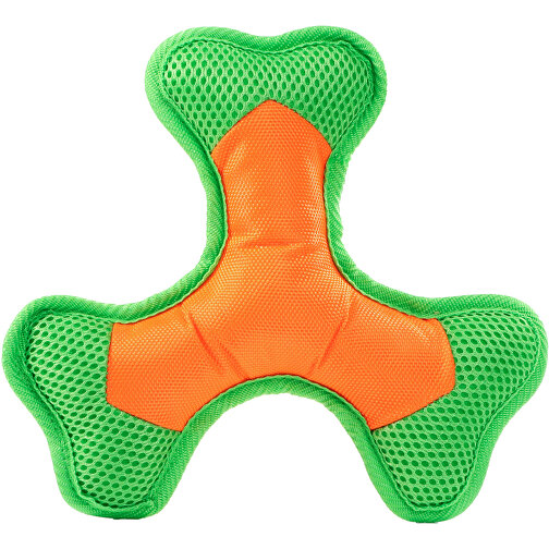 Hundespielzeug Flying Triple , orange/grün, Polyester, Polyesterfasern, Polyesterfilz, 2,50cm x 20,00cm x 23,00cm (Länge x Höhe x Breite), Bild 1