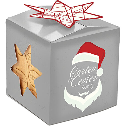 Pot cube boisde bureau en boite star-box avec graines - Cresson de jardin, 2 sites gravés au laser, Image 3