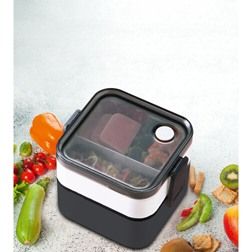 DUO Doppel- Lunchbox Mit Auslaufsicherem Deckel , grau, PP, PC, Silikon, 31,30cm (Höhe), Bild 6