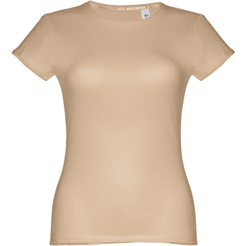 THC SOFIA. Tailliertes Damen-T-Shirt , hellbraun, 100% Baumwolle, S, 60,00cm x 1,00cm x 41,00cm (Länge x Höhe x Breite), Bild 1