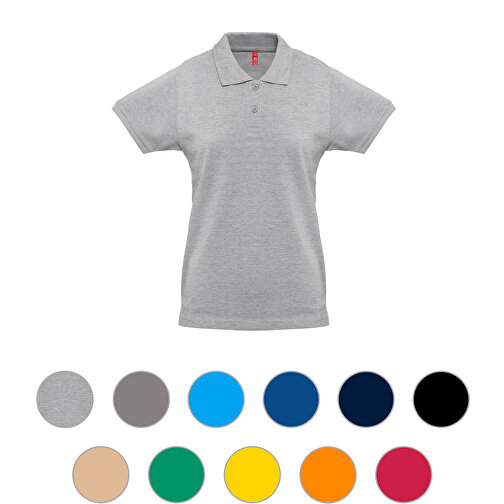 THC MONACO WOMEN. Damen Poloshirt , grau, Baumwolle, L, 66,00cm x 1,00cm x 49,00cm (Länge x Höhe x Breite), Bild 4