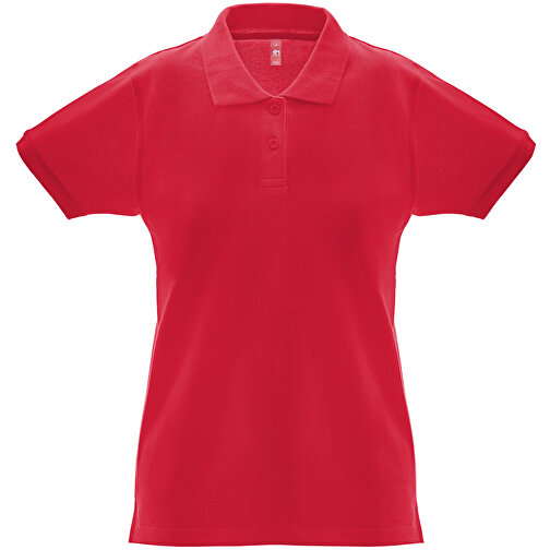 THC MONACO WOMEN. Damen Poloshirt , rot, Baumwolle, S, 62,00cm x 1,00cm x 43,00cm (Länge x Höhe x Breite), Bild 1
